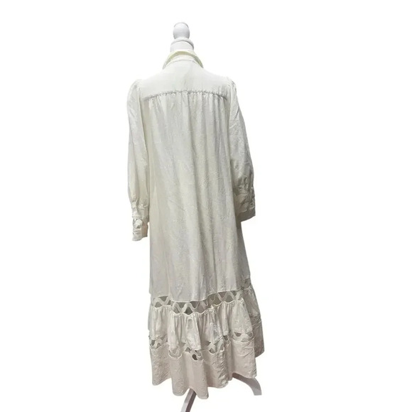 Lisa Marie Fernandez xTarget White Linen Button Up Cutout Shirtdress Size 4 - Picture 8 of 16